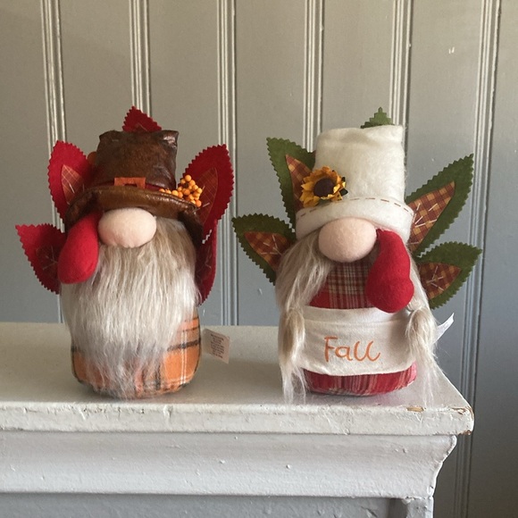 Other - NWT- Set of 2- 8” Precious- Fall Turkey 🦃 Couple Gnome Decorations 🍁🌻